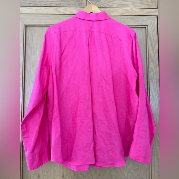 Chaps Classics Linen Button Front Collared Blouse / xlarge - Picture 4 of 13